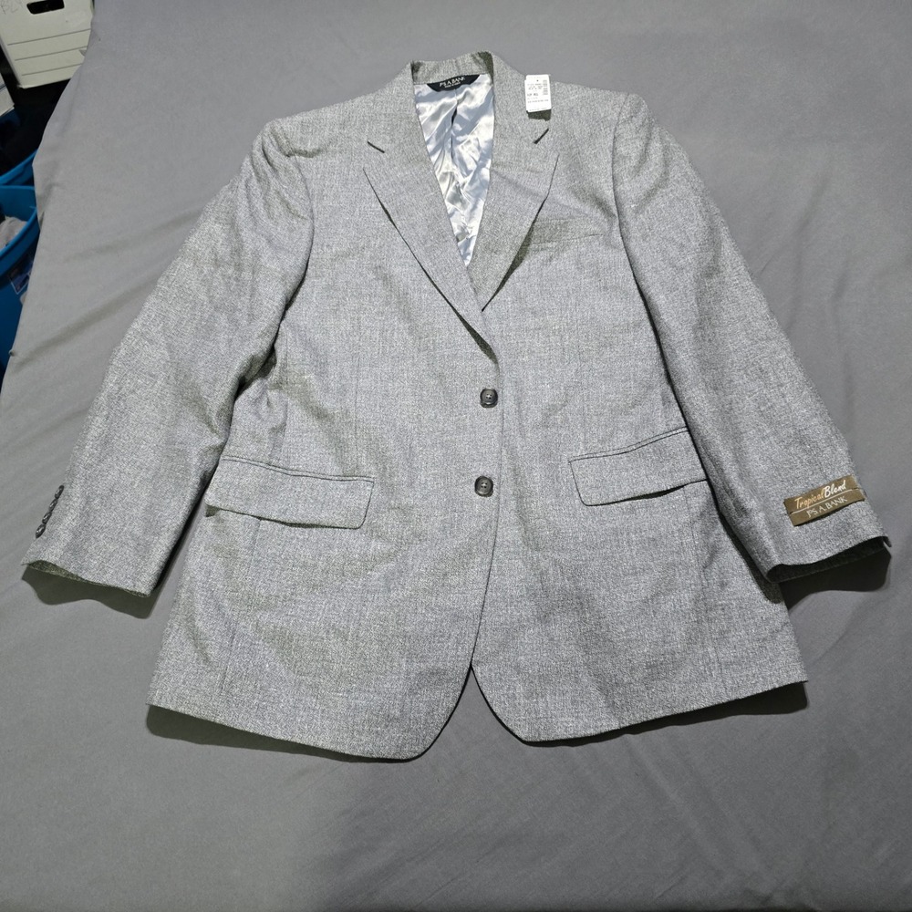 Jos. A. Bank Sport Coat Mens 42 Reg Gray Linen Wool Tropical Blend Blazer NEW